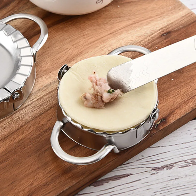 

1pc Kitchen Dumpling Mould Dough Cutter Jiaozi Making Mold DIY Maker Stainless Steel Dumplings Tool Pastry Accessories