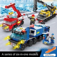 compatible with lego building blocks small particles fire brigade navy police military building blocks and childrens