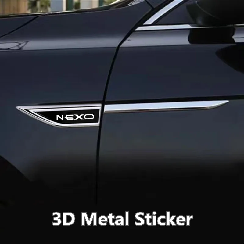 

2pcs 3D Metal Badge Car Fender Sides Blade Sticker Badge Sticker Auto Styling for NEXO Car Sticker Accessories