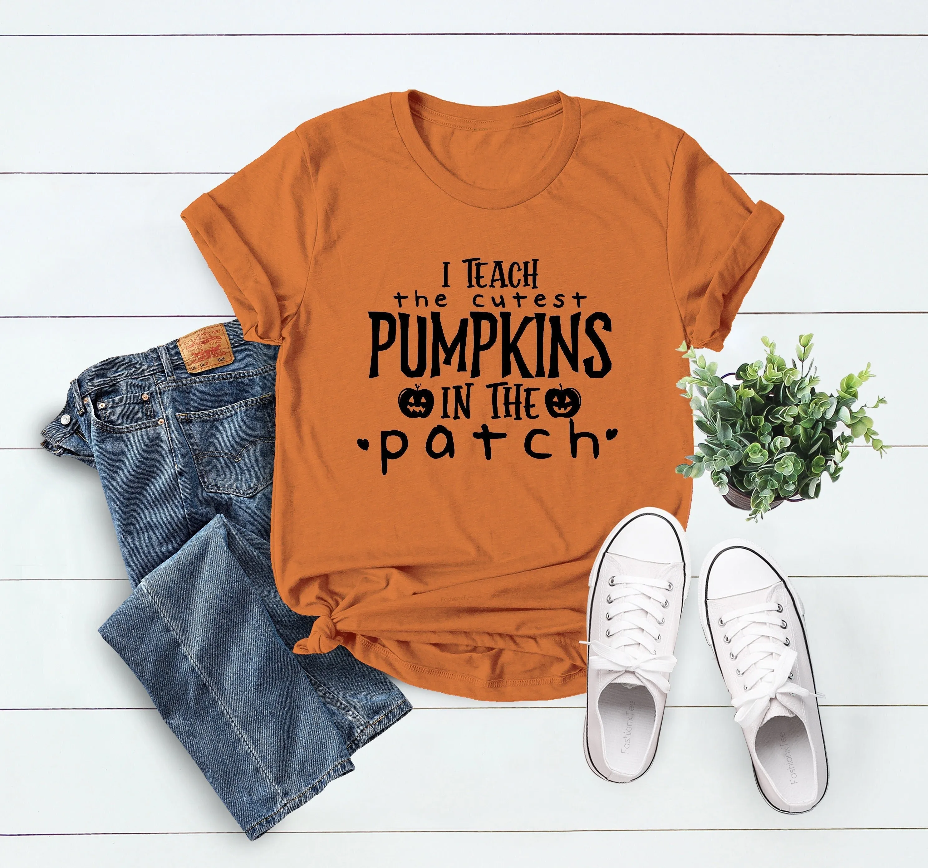 Fall Teacher T Shirt I Teach The Cutest Pumpkins In Patch Cute Halloween Pumpkin