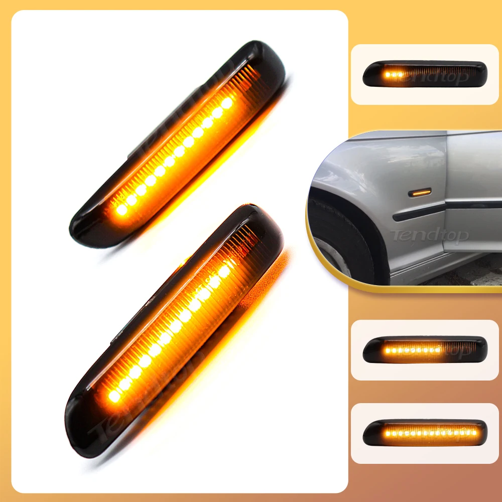 Scroll Dynamic LED Streamer Strip Flowing Turn Signal Side Marker Light For BMW E46 3er Limo Coupe Compact Cabriolet 1998-2003