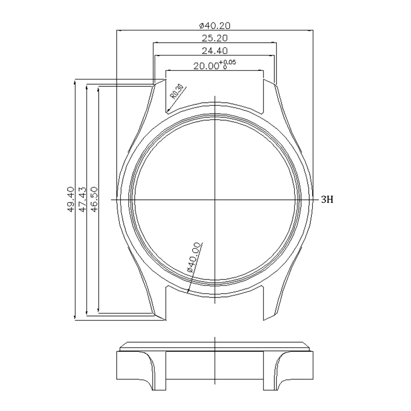 FENYA 40 мм корпус мужских часов из нержавеющей стали 316LS для Mod Pilot Seiko NH35 NH36 NH38 4R36, механизм 33,6-34,3 мм, циферблат, 100 м, водонепроницаемый (art.: 3920ca80fd144) - 3920ca80fd144