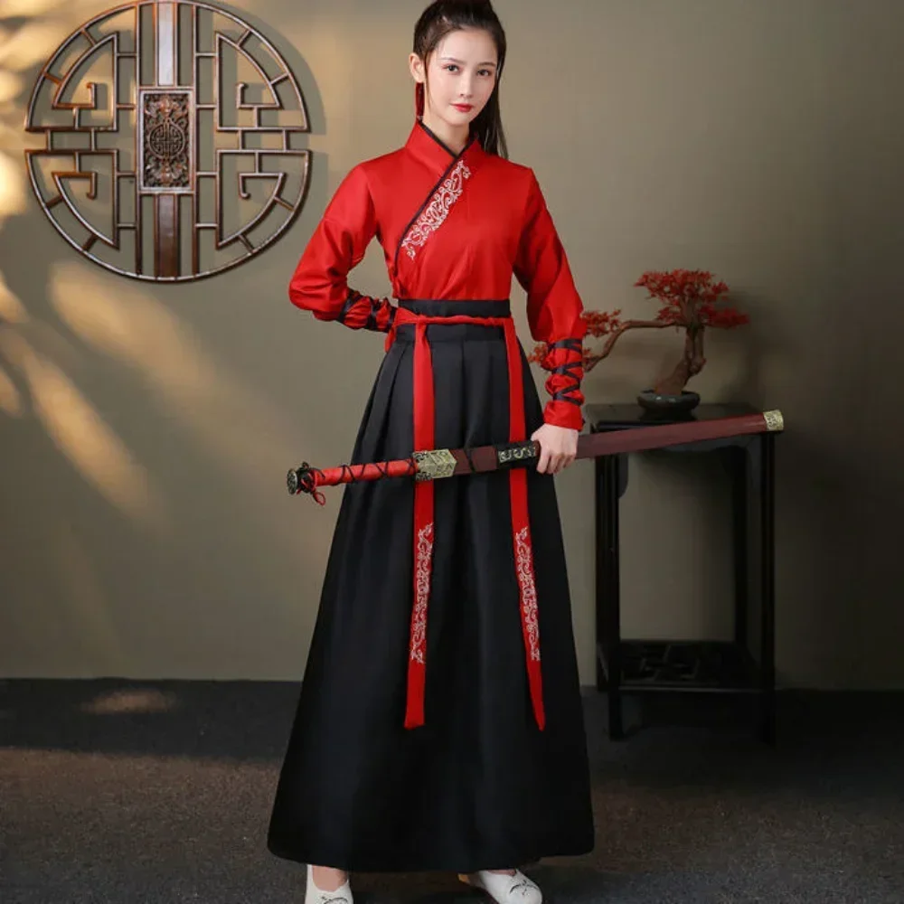 Chinese Hanfu Dress Women Clothing Vintage Ethnic Style Fashion Clothes Elegant Streetwear Casual Traditional