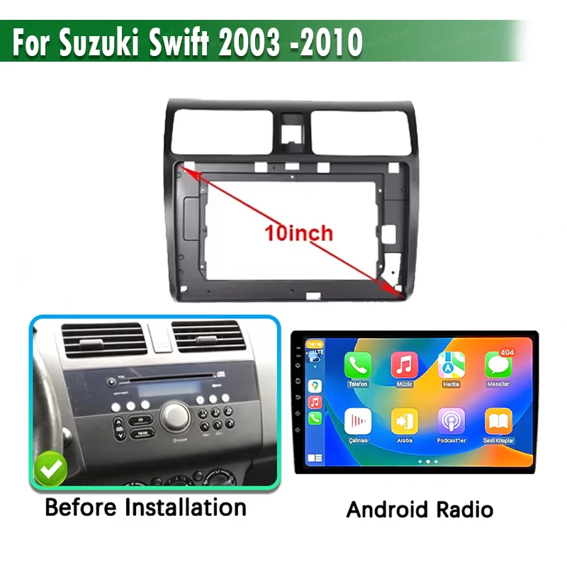 Фото Автомагнитола Android 16 для Suzuki Swift 2003-2010, мультимедийный видеоплеер, GPS-навигация, QLED сенсорный экран, Bluetooth №3