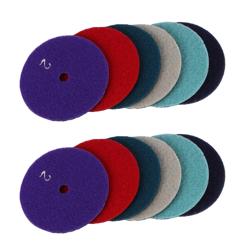 

12 Pcs 100 Mm Dry Polishing Pad 4 Inch Sharp Type Diamond Polishing Pads For Granite Marble Sanding Disc For Stone