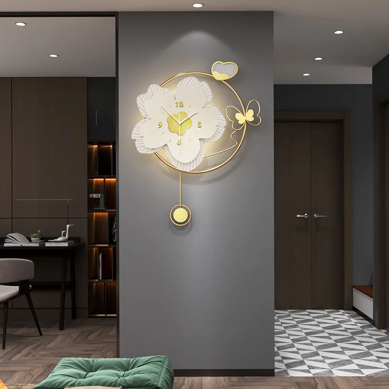 

Настенные часы для гостиной, простые современные настенные светильники, домашний модный креативный светильник, Роскошные Настенные часы ...
