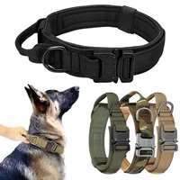 military tactical dog collar nylon adjustable durable german shepherd for medium large outdoor walking training pet supplies