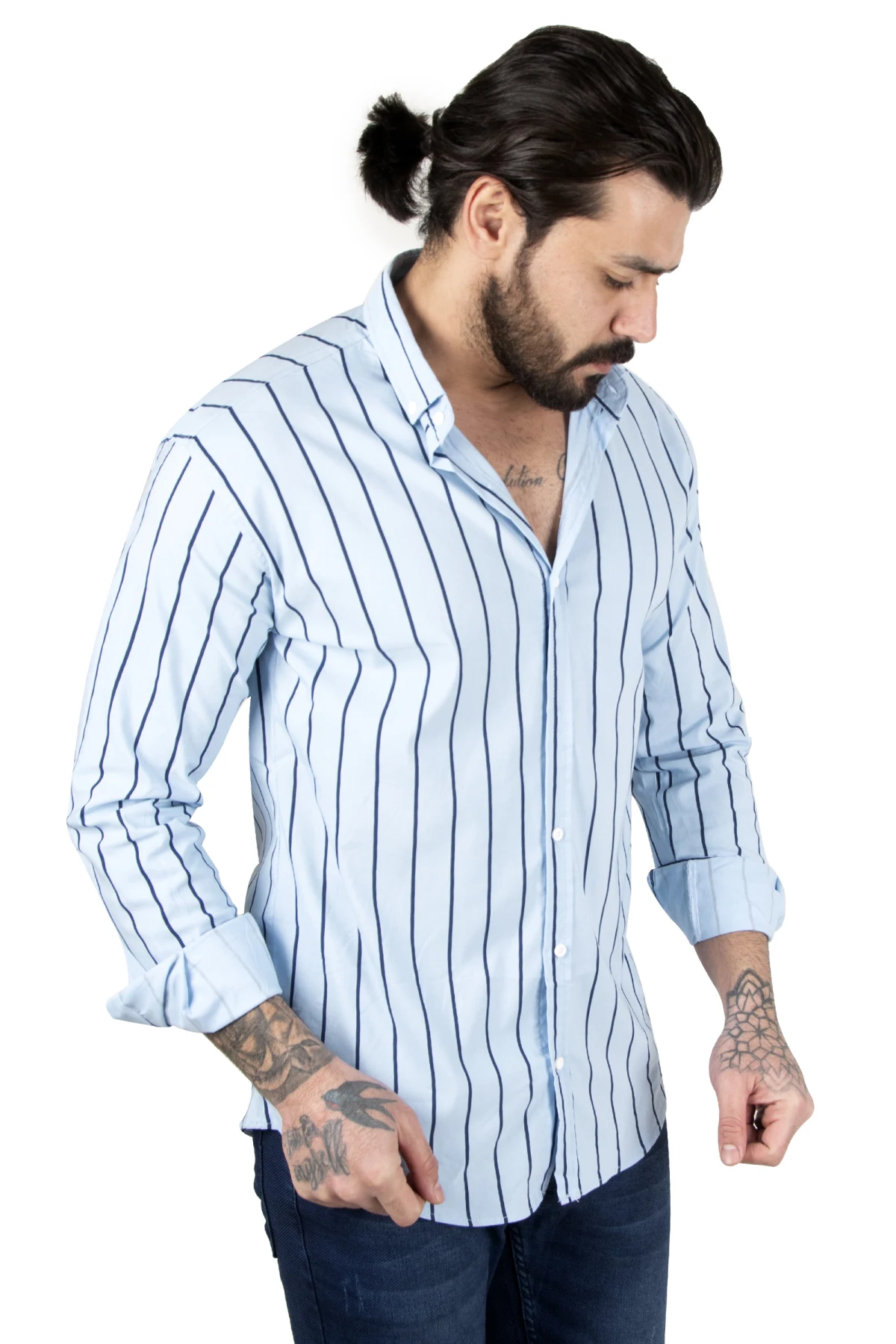 DeepSEA men's striped patterned long sleeve lycra shirt 2101847