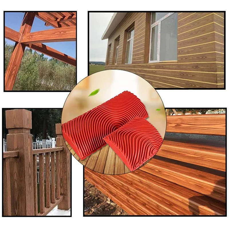 HOT 4Pcs Wall Texture Art Painting Tool Set Wood Graining Painting Tool Art Wallpaper Imitation Wood Grain Tool
