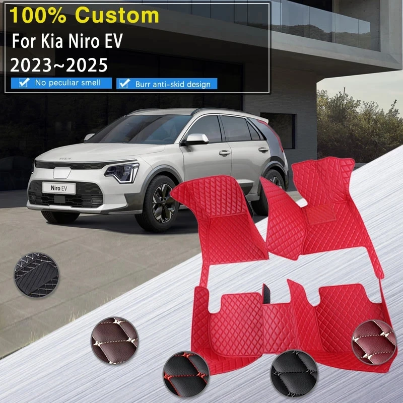 

Luxury Car Mats Floor For Kia Niro EV SG2 2023 2024 2025 Leather Mat Covers Floor Carpets Cubre pisos para autos Car Accessories