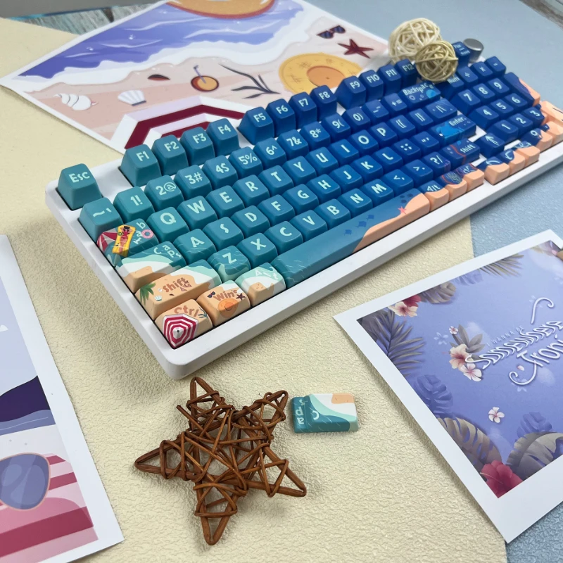 139Key My Ocean тематические колпачки клавиш с градиентом синяя точка колпачок PBT MDA
