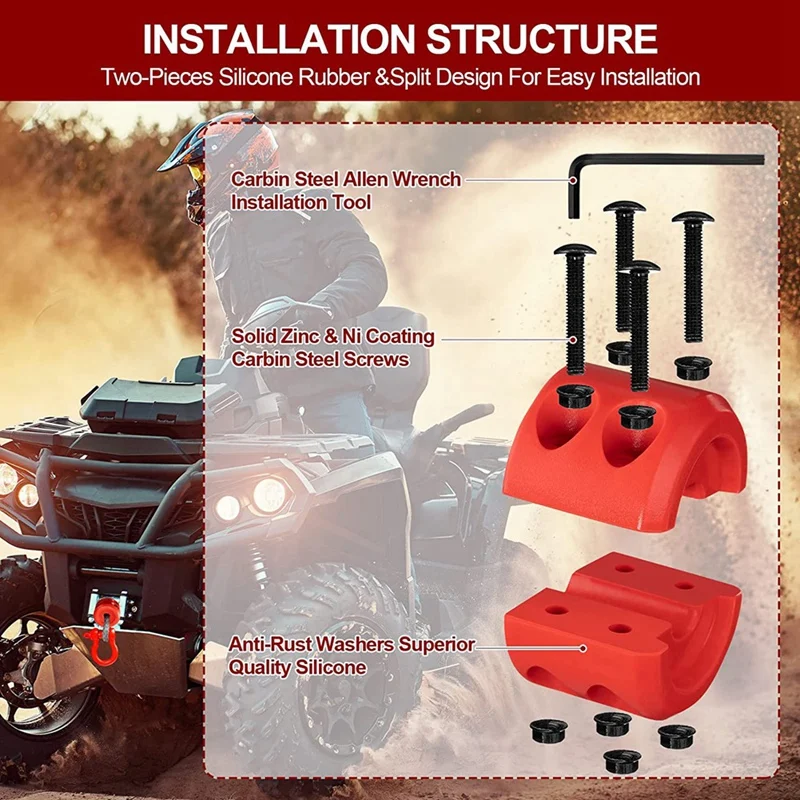 4 шт. резиновая Стопорная Лебедка для ATV SUV