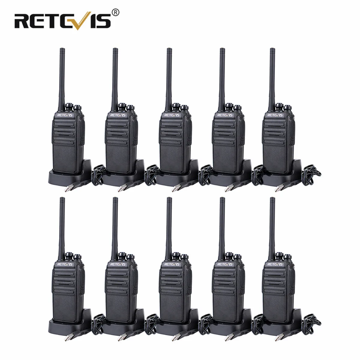 Rechargable Walkie Talkie PMR Radio 10pcs RETEVIS RT24 License-free PMR446 Radio 0.5W Hotel/Restaurant/Warehouse Walkie-Talkies