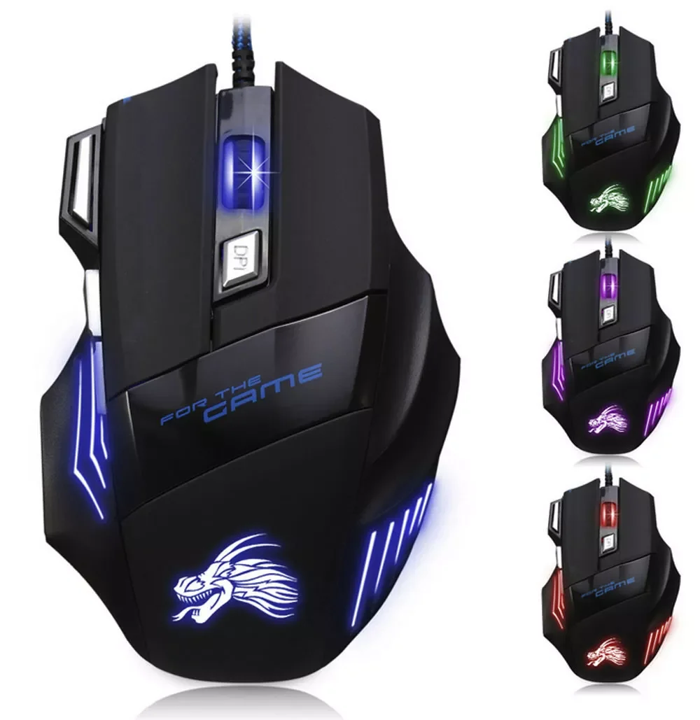 

mosunx Computer Optical Wired Gaming Mouse 5500DPI 7 Button LED Backlit USB Wired Gaming Mouse Mice For Pro Gamer 1023#2