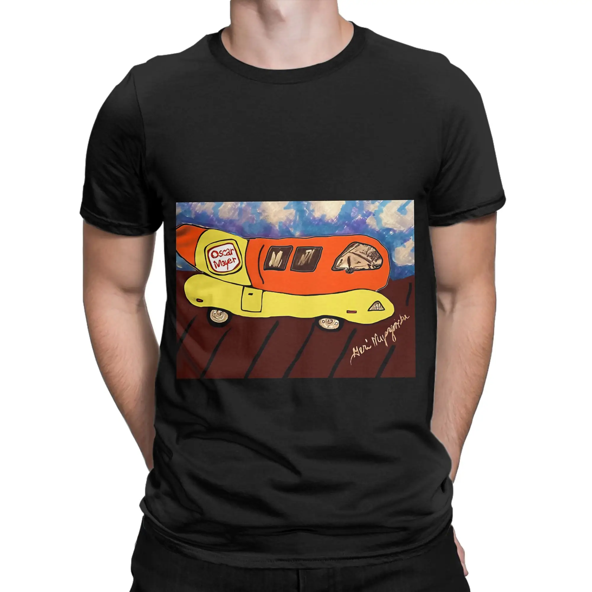 Фото Забавная футболка Oscar Mayer Wienermobile Car из 100% хлопка, футболки Oscar Mayer для мужчин