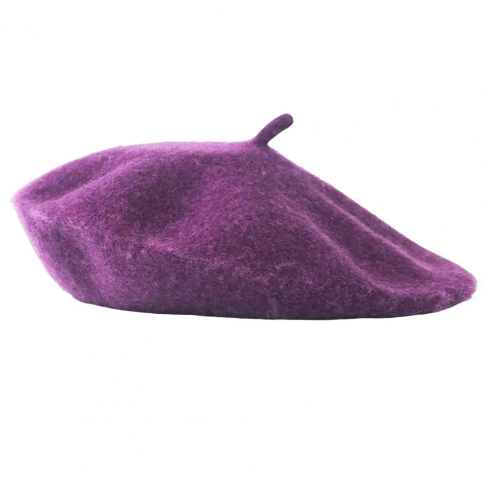 

Exquisite Beret Cap Plain Color Portable Beret French Artist Beanie Beret
