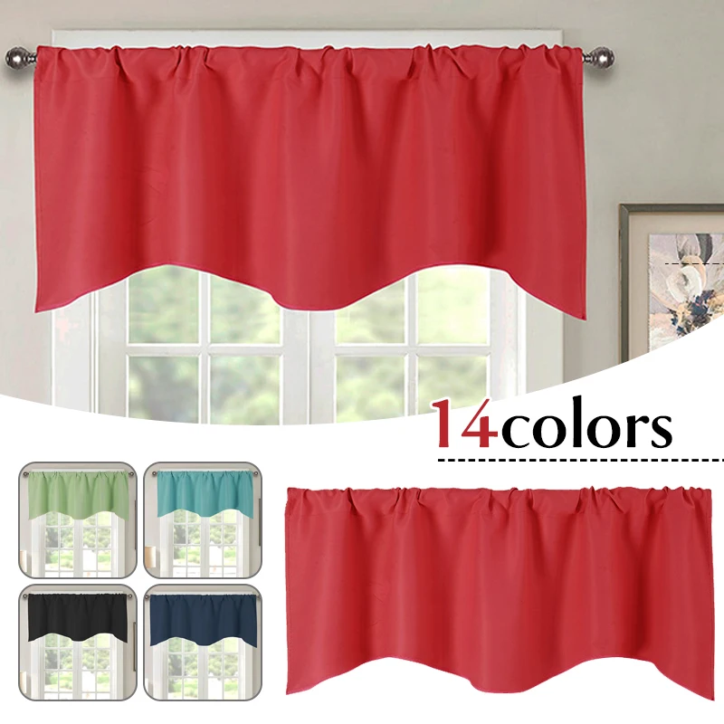 

Cafe Bathroom Short Blackout Curtain Valance Window Treatment Small Panels Kitchen Cabinet Half-curtain Dustproof Cafe Drape