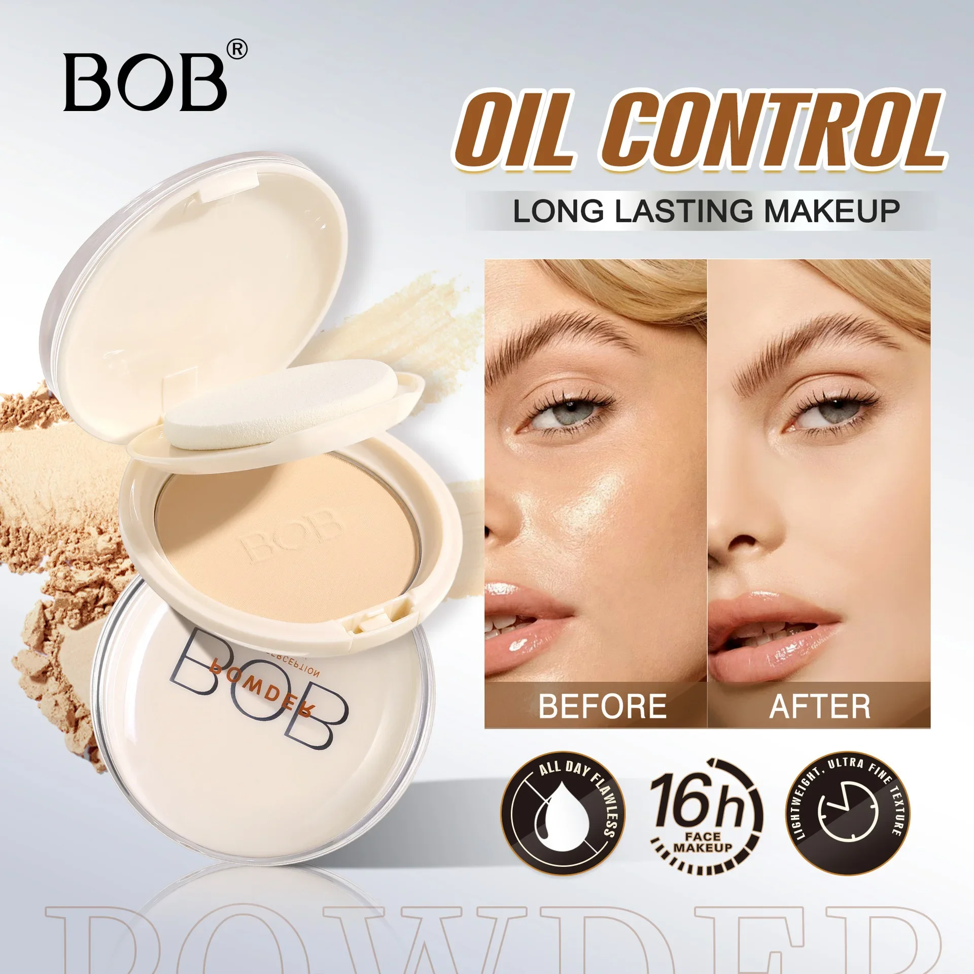 Фото Матирующая пудра BOB Luminous Finishing Powder Oil Control Long Lasting Concealer для лица №1