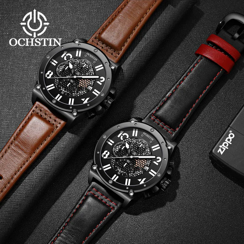 

2023 Luxury Men's Watch Original Brand Multifunctional Quartz Movement 45mm Diameter Dial Sports Waterproof relógio masculino
