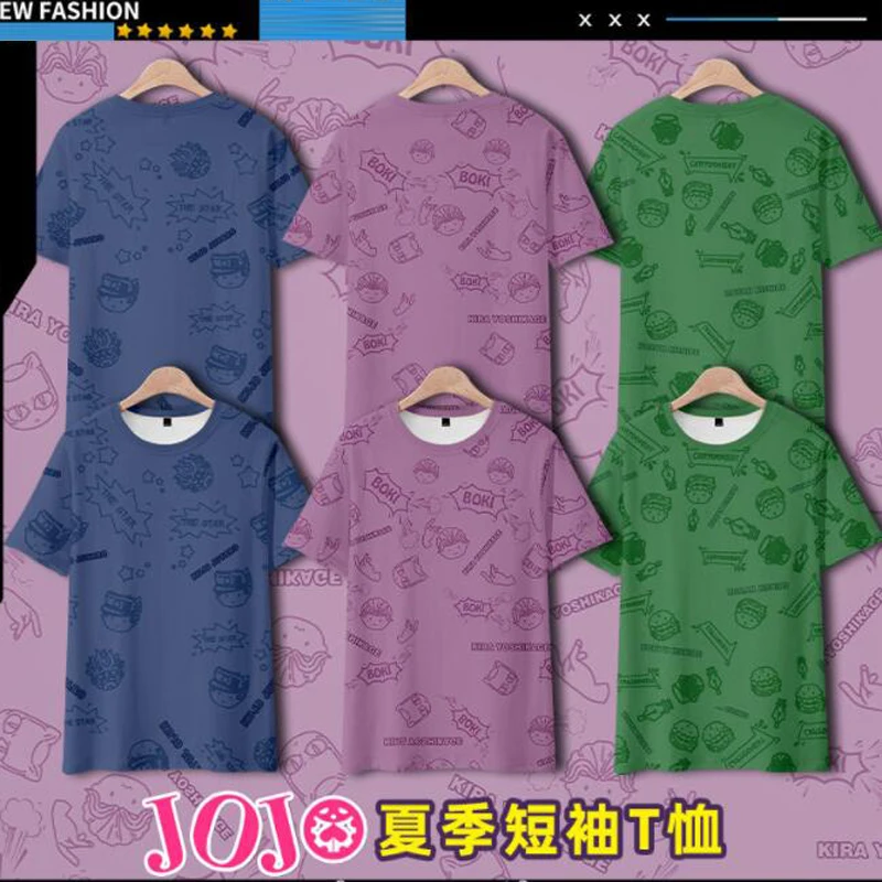 

Anime JoJo's Bizarre Adventure 3D T Shirt Women Men Kira Yoshikage Rohan Kishibe Kujo Jotaro Cosplay Short Sleeve Funny Tshirt