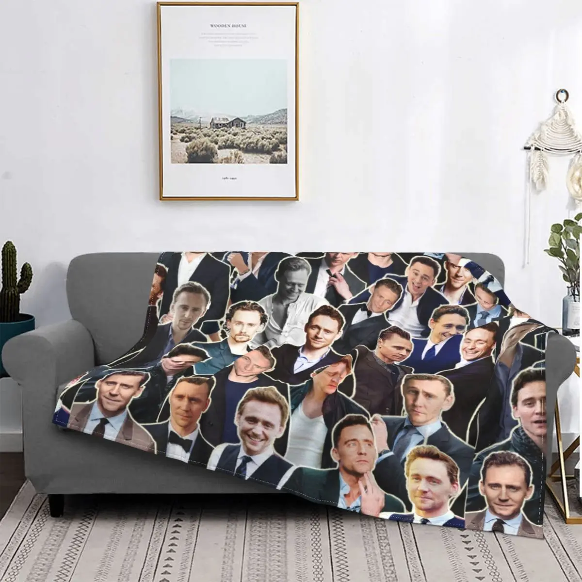 

Tom Hiddleston Collage Aquarius Zodiac Pattern Blanket Flannel Flannel Summer Extra Soft Bed Blanket Outdoor Bed Cover