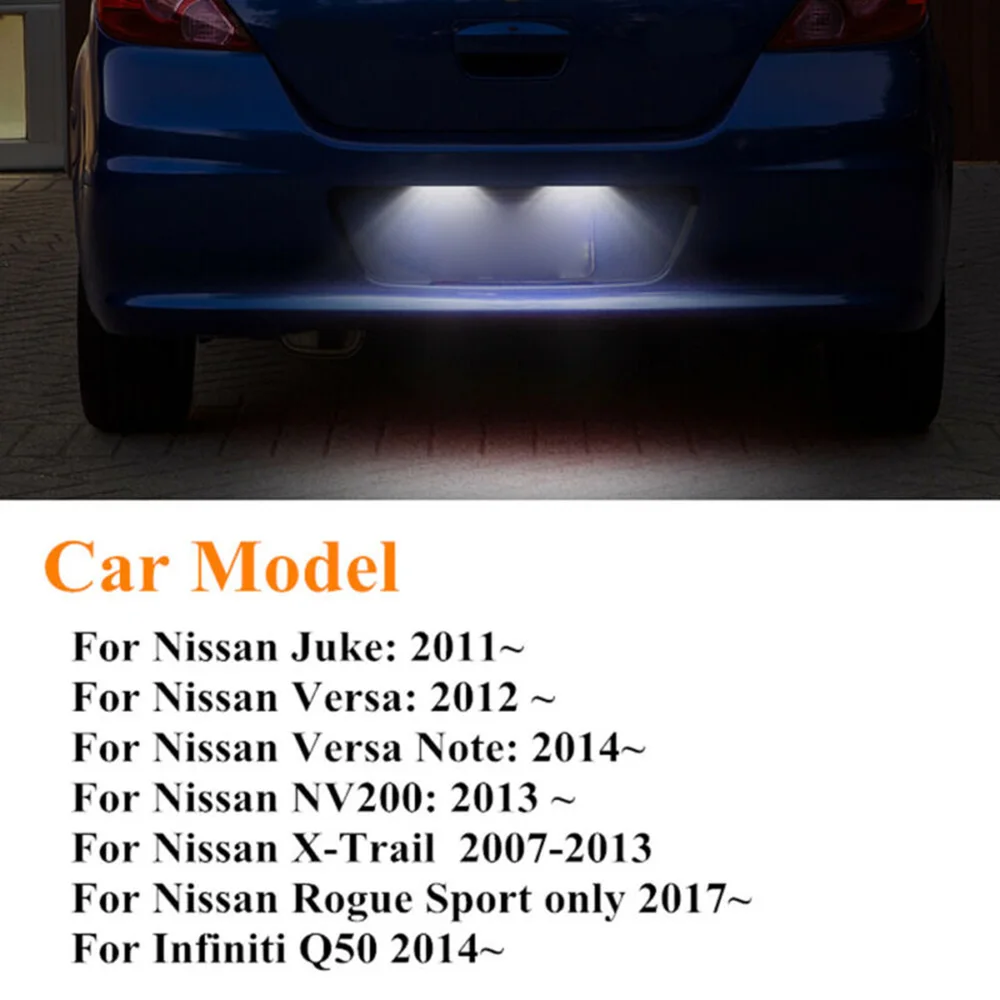 

2Pcs Car 18Leds License Plate Lights Plastic For Nissan Qashqai X-Trail Juke Primera Bright Led Number Licence Plate Light New