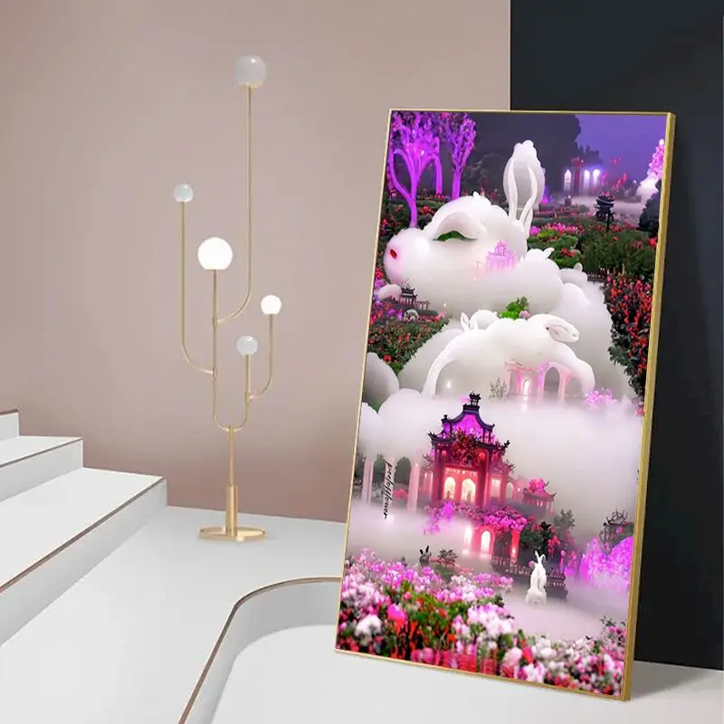 

GATYZTORY Picture By Number Abstract Scenery Large Size Coloring By Number Cute Rabbit Paint On Canvas Home Decoration 60x120cm