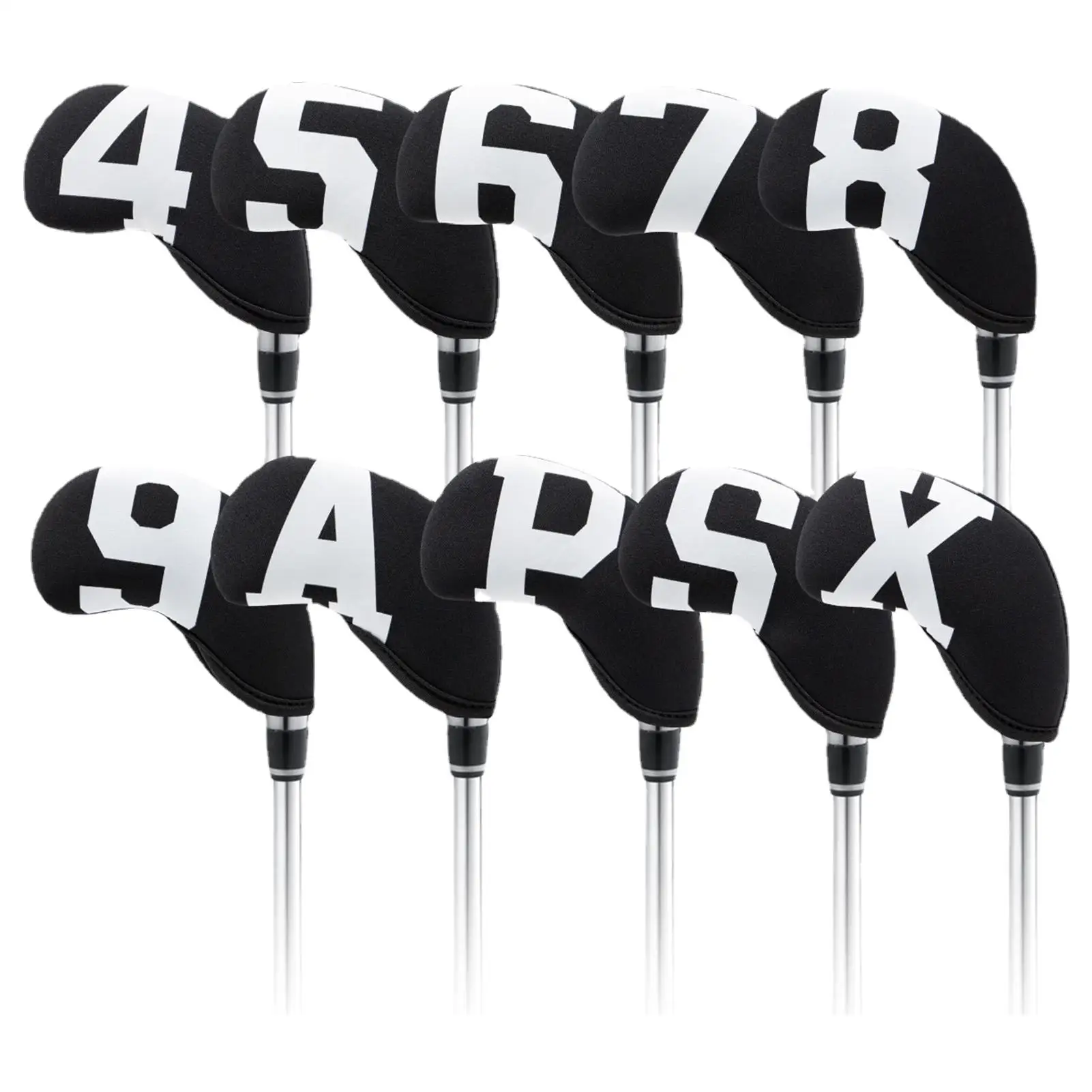 9/10Pcs Portable PU Golf Club Iron Head Covers Protector Golfs Head Cover Set Golf Accessories Golf Putter Cover Golf Headcover images - 6
