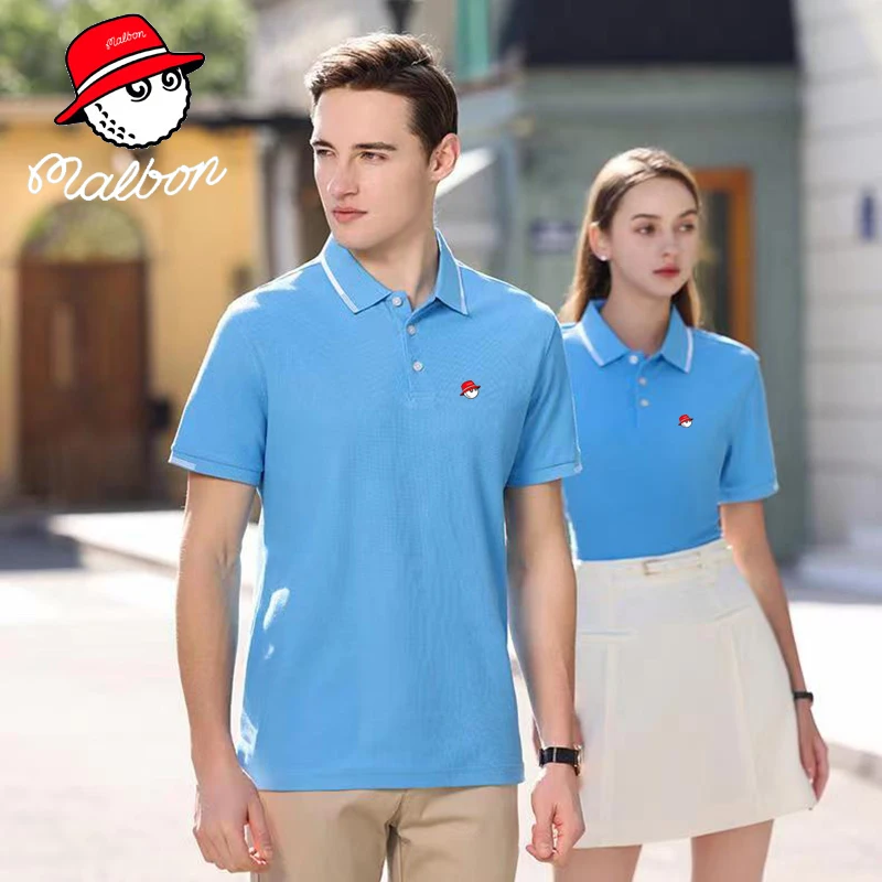 

New Summer Brand Embroidered Malbon Golf Polo Shirt Men Hot High Cotton Quality Men's Short Sleeve Breathable Top Business