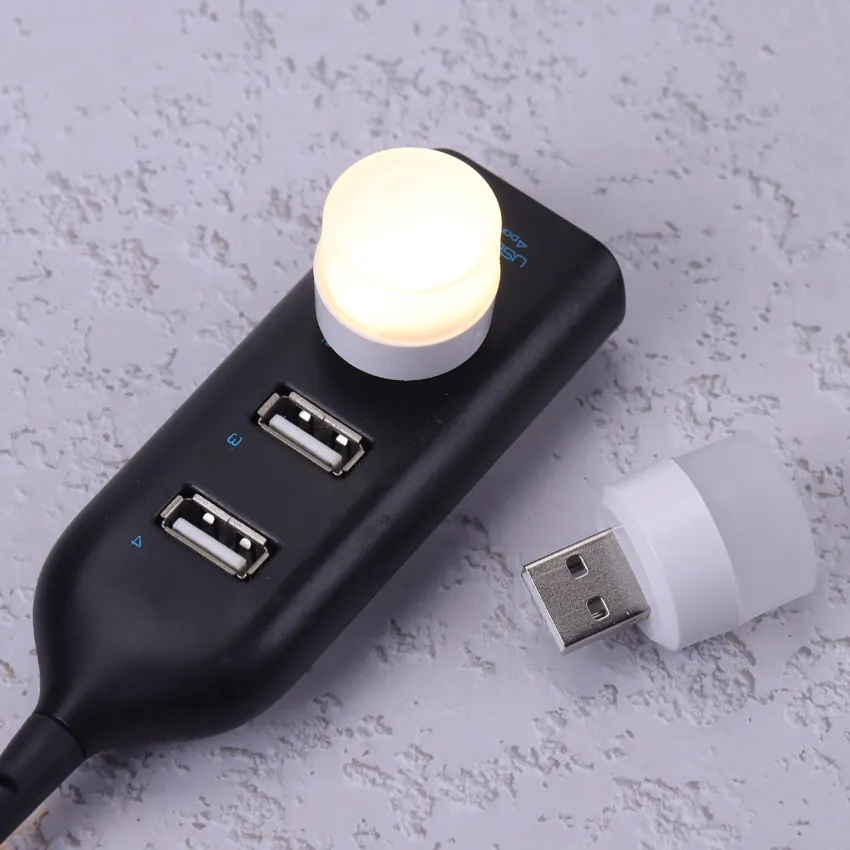 1PC LED Eye Protection Reading Light Small Round Light Night Light Mobile Power Charging USB Plug Lamp Small Book Lamps