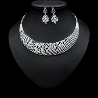 funmode european and american style retro zircon bridal accessories dinner fashion earrings necklace fairy two piece set fs458