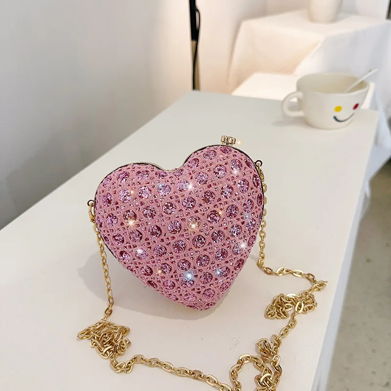 

Qyahlybz Clutch Summer New Arrival 2023 Fashion Rhinestone Stylish Shoulder Bag Ins Crossbody Love Evening Bags