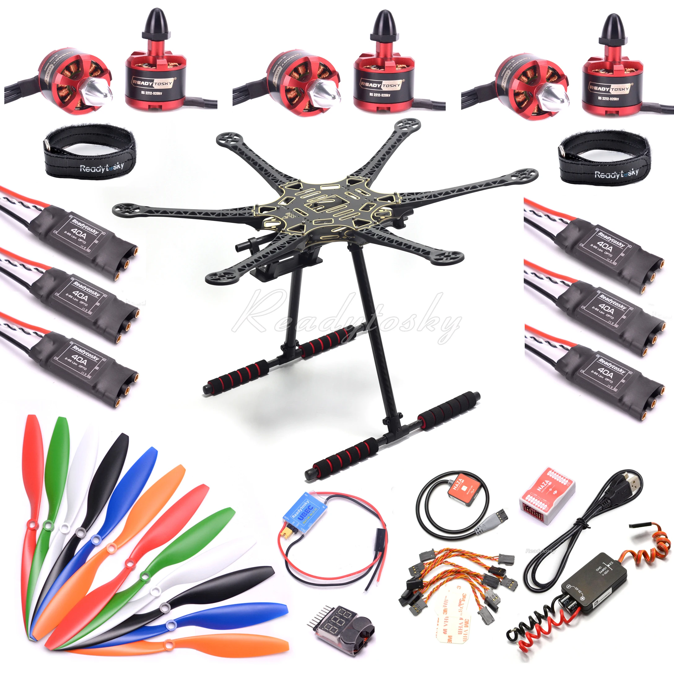 

DIY RC S550 / F550 PCB Set 6-axis Aircraft Kit Frame NAZA M Lite Flight Control 2212 920KV Motor 40A Brushless ESC