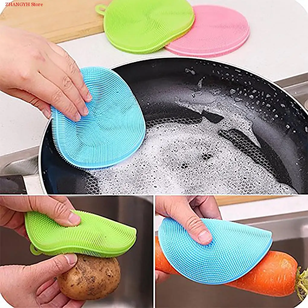

Hot Silicone Dish/Pot/Plate Washing Antibacterial Mildew-Free Brush Kitchen Household Cleaning Tools