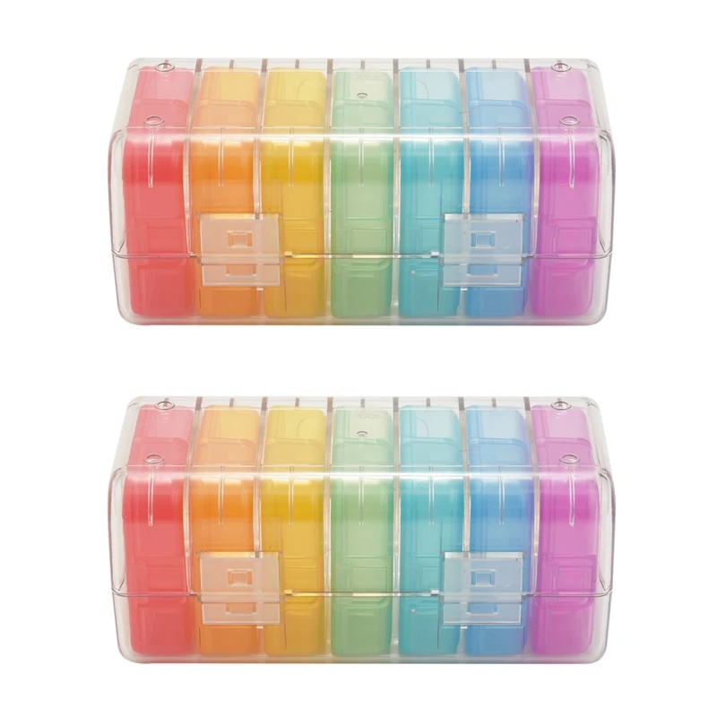 

3X Weekly Pill Organizer 2 Times A Day, 7 Day Am Pm Pill Box, Daily Am Pm Pill Organizer 7 Day, Vitamin Pill Case