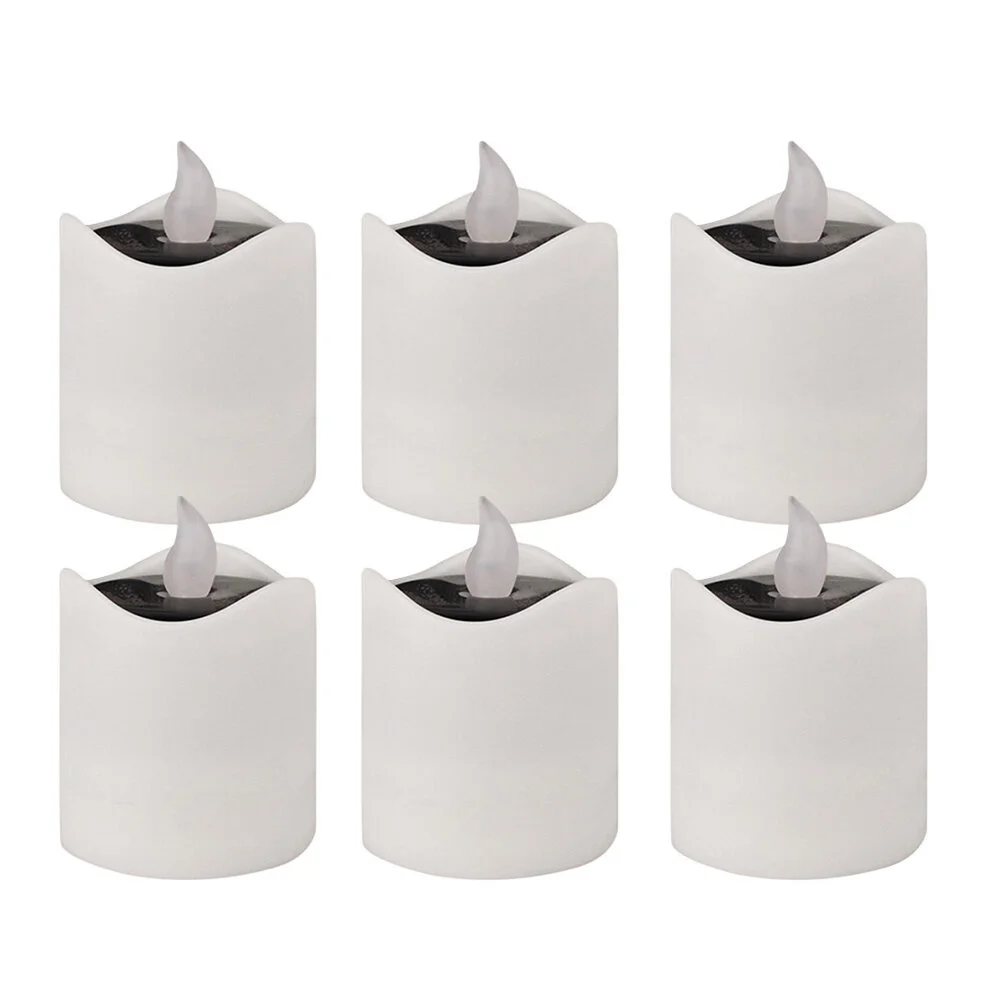 

6 Pcs Decorative Lanterns Electric Outdoor Light Rechargeable Tea Wax Lamp Lantern Small Abs
