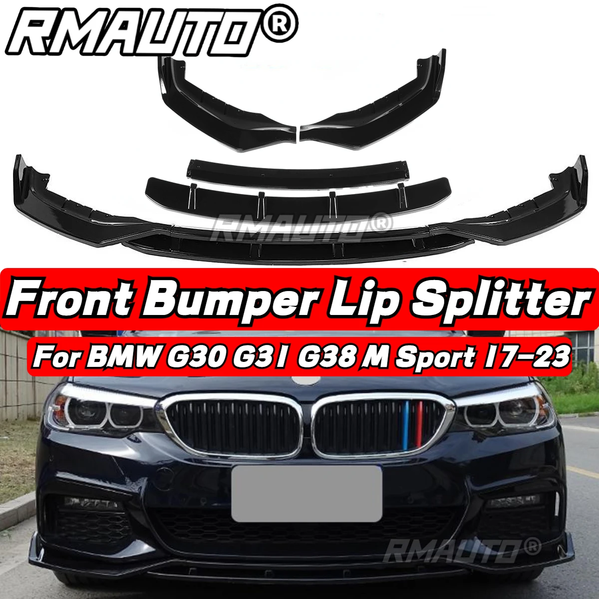 

RMAUTO G30 Front Lip Car Front Bumper Splitter Lip Spoiler Diffuser Guard Cover Body Kit For BMW G30 G31 G38 M Sport 2017-2023