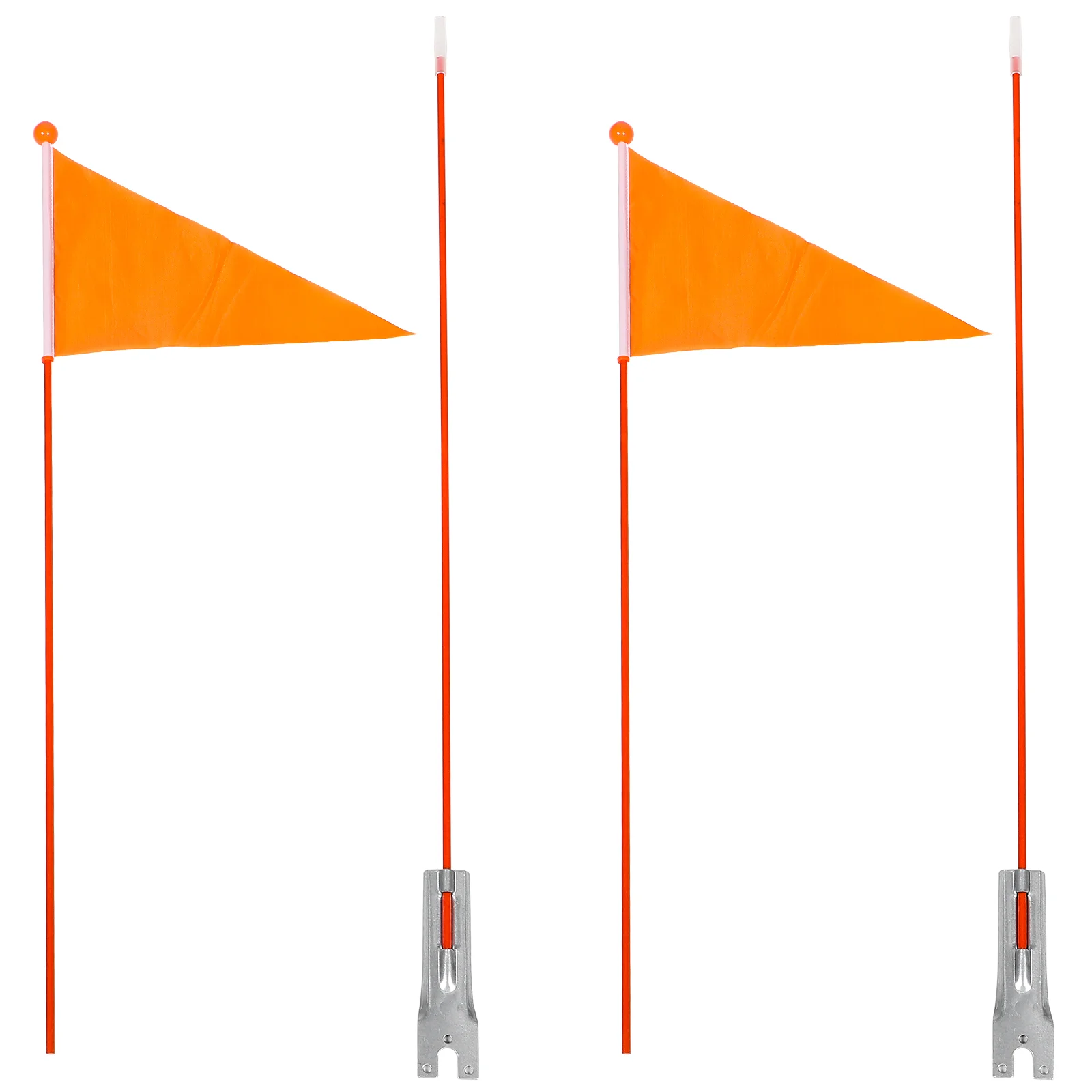 

2 Pcs Out Door Decor Bike Warning Accessories Trailer Safety Supplies Metal Stem Flags Child