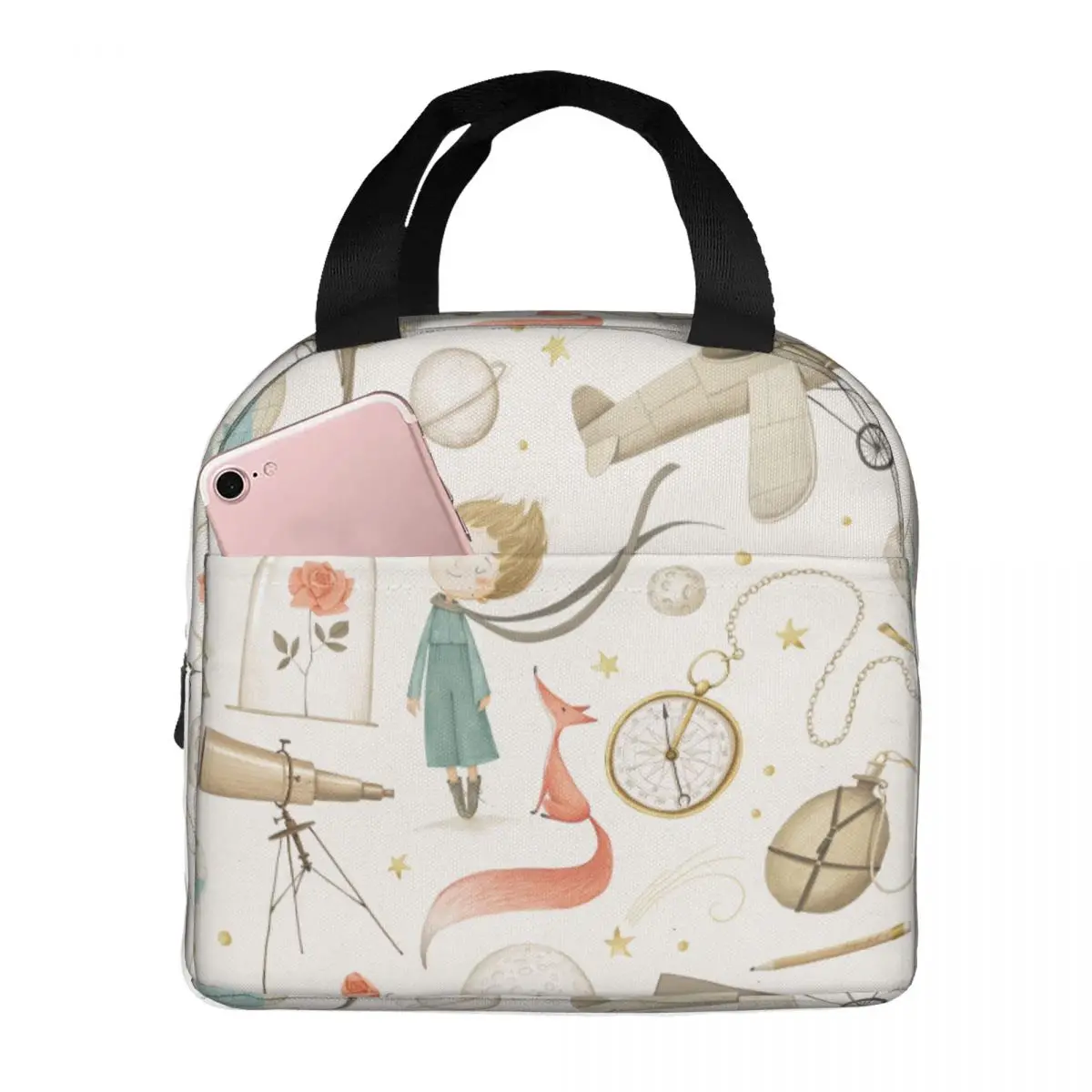 Lunch Bags for Women Kids The Little Prince Thermal Cooler Portable Picnic Oxford Tote Handbags