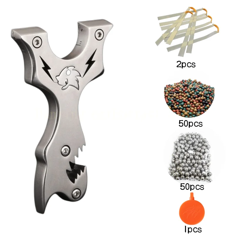 

Outdoor Power Hunting 304 Stainless Steel Slingshot Catapult with Rubber Strap Shooting Adult Game Sling Shooting Accessories