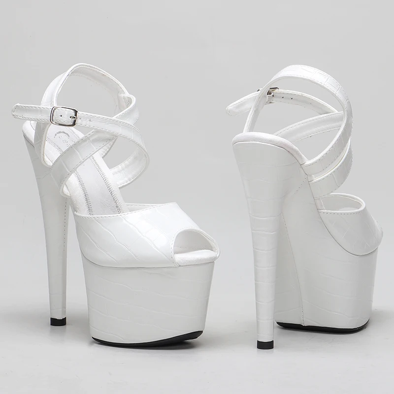 Leecabe 17CM/7Inch PU  upper  sexy exotic  platform High Heels  Pole Dancing sandals Shoes
