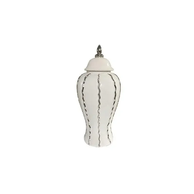 Керамические горшки для хранения разных размеров с серебряным покрытием