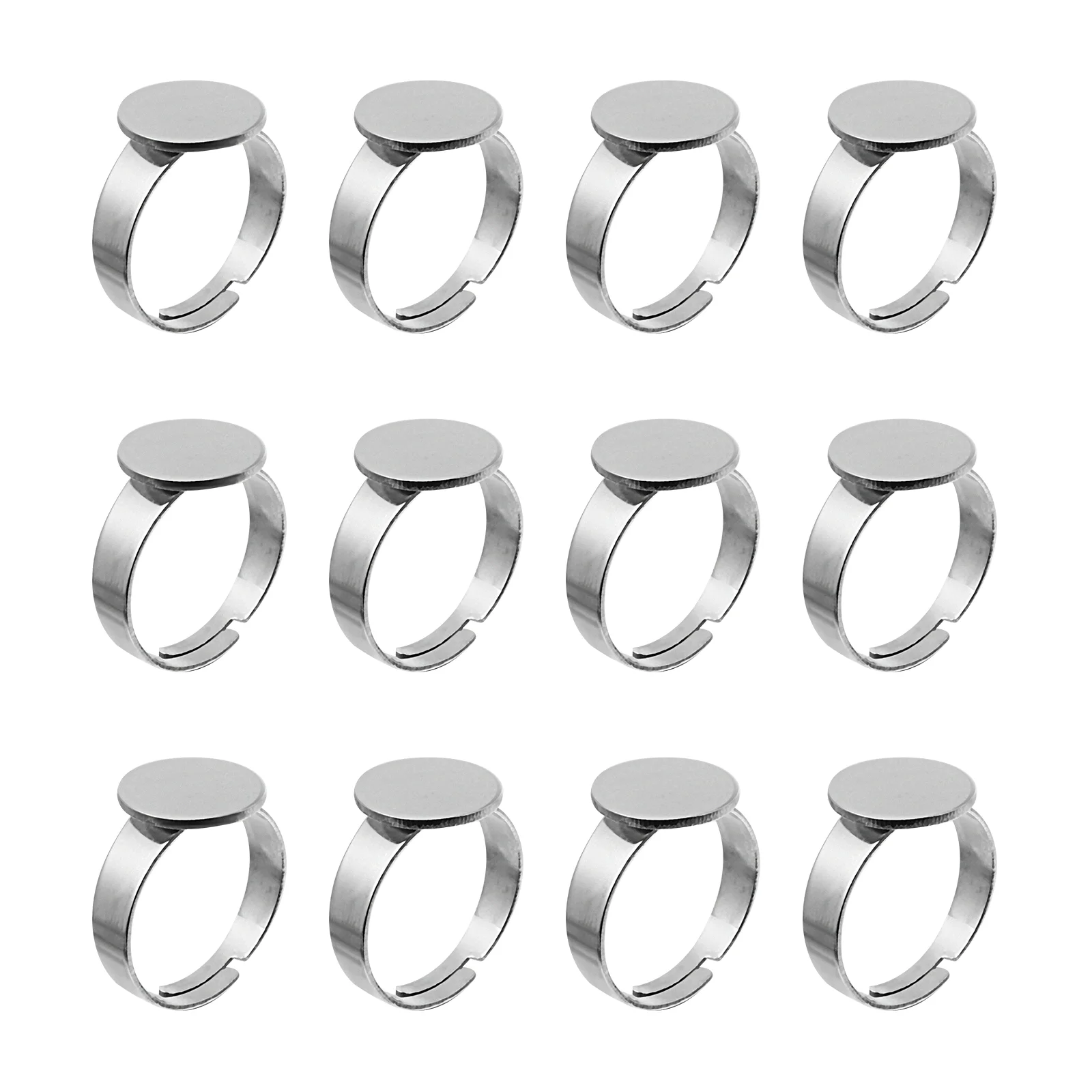 

Ring Rings Base Making Blanks Adjustable Blankjewelry Holder Diy Finger Bases Bezel Settings Empty Accessories Steel Stainless