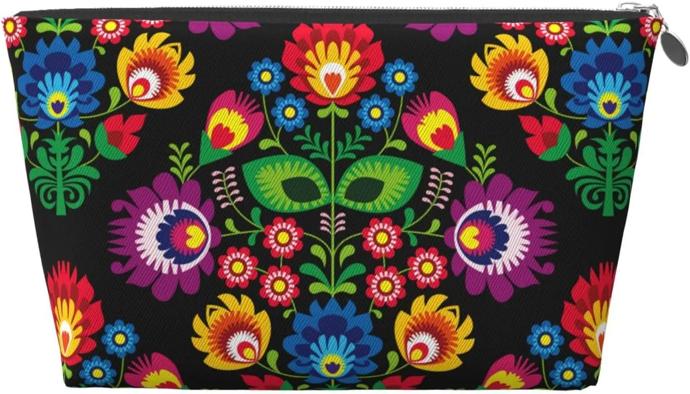 Традиционная косметичка с цветочным лаком женские дорожные туалетные