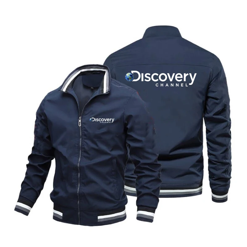Spring Discovery Channel Print Coats Mens Streetwear Fashion Men Cargo Jacket Survey Expedition Scholar Windbreaker
