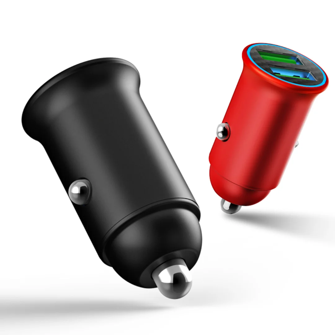 

18W Dual USB Car Charger LED Fast Charging Phone Charger for cigarette lighter iPhone mini Pro X Xiaomi Mi Redmi Huawei Samsung