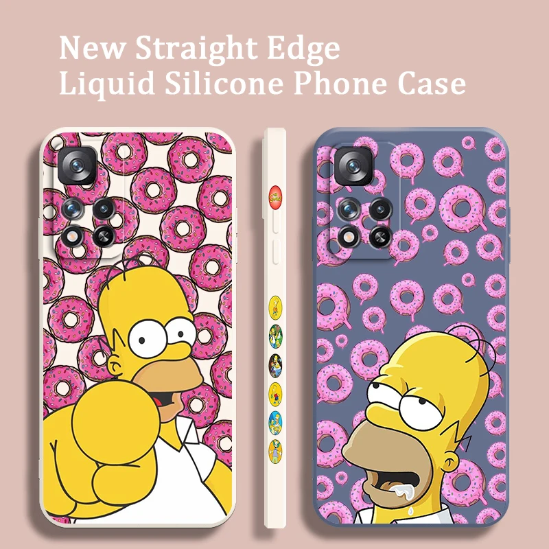 

Donut The Simpsons Liquid Left Rope Phone Case For Xiaomi Redmi Note 12 11 11T 10 10S 9 9S 9T 8 8T Pro 4G 5G Cover