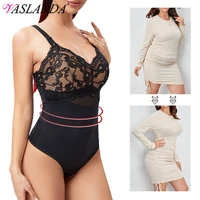 sexy lace thong bodysuit for women tummy control shapewear v neck tank tops backless padded lingerie jumpsuit smooth body shaper