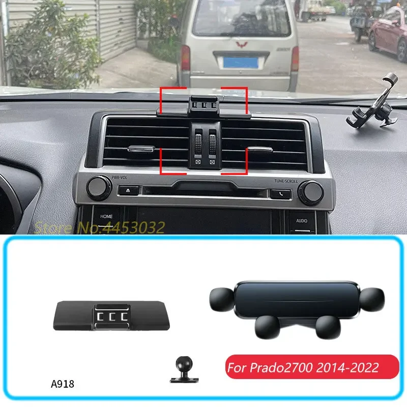 

Автомобильный держатель для телефона Toyota Prado 2700 2014-2022 с основанием, 1 комплект, горизонтальный гравитационный держатель для мобильного телефона GPS, подставка, крепление, аксессуары