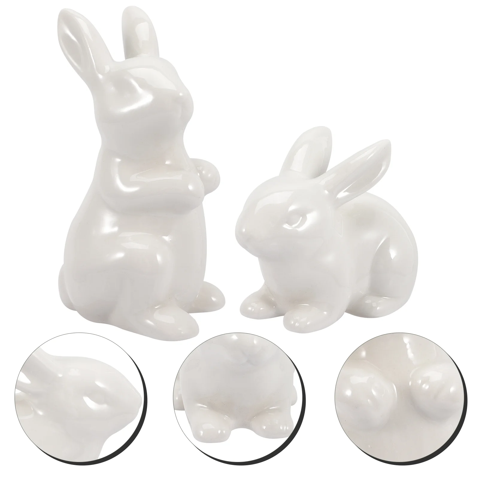 

Bunny Ceramic Easter Rabbit Figurine Statue Decor Statues Figurines David Porcelain White Modern Figures Spring Ornament